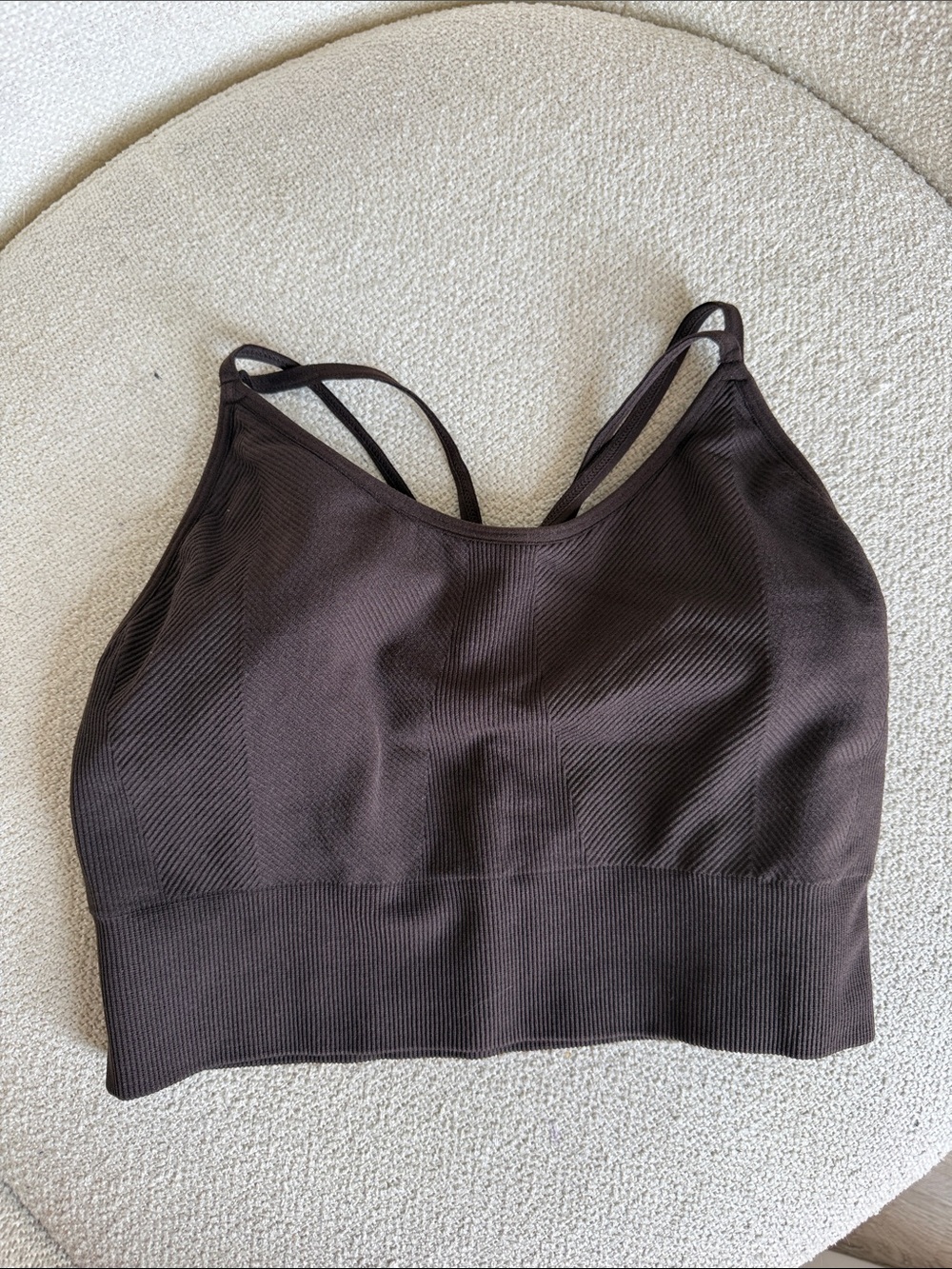 P'tula Ribbed Double-Strap Brami in Brown